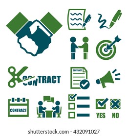 contract, agreement icon set