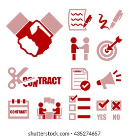 contract, agreement icon set
