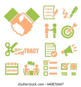 contract, agreement icon set