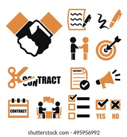 contract, agreement icon set