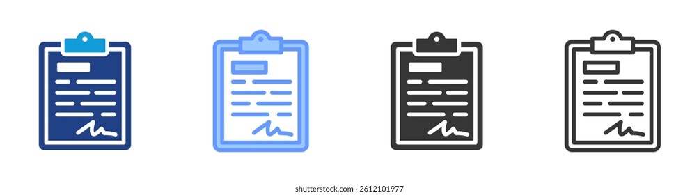 Contract Agreement icon set multiple style collection