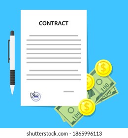 Contract agreement Money deal memorandum of understanding legal document stamp seal