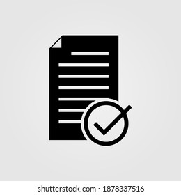 Contract agreement vector illustration, signed treaty paper, legal document symbol with approval. Vector icon illustration.