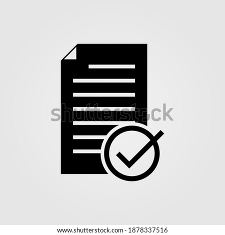 Contract agreement vector illustration, signed treaty paper, legal document symbol with approval. Vector icon illustration.
