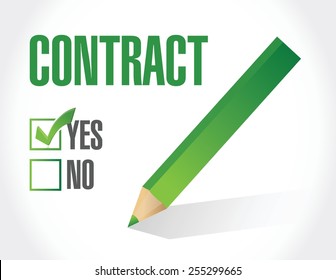 contract approve check mark illustration design over a white background