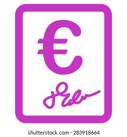 Contract from BiColor Euro Banking Icon Set. Vector style: flat, violet symbol, rounded angles, white background.