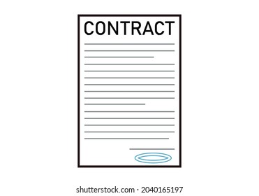 Contract black icon on white background.