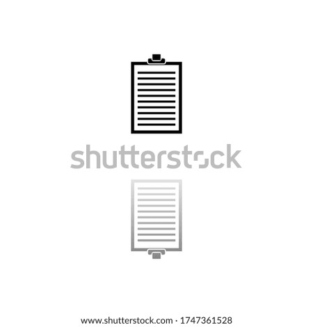 Contract. Black symbol on white background. Simple illustration. Flat Vector Icon. Mirror Reflection Shadow. 