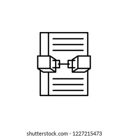 contract, block chain icon. Element of block chain icon for mobile concept and web apps. Thin line contract, block chain icon can be used for web and mobile