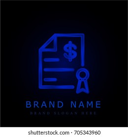 Contract blue chromium metallic logo
