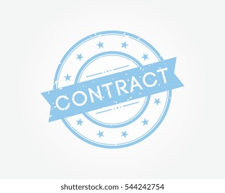 contract. blue stamp sign vector