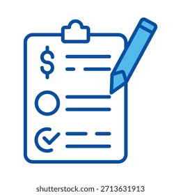 Vertrag im blauen Stil, Vektorgrafik