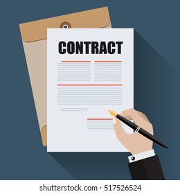 Contrato, Acordo de Cooperação Empresarial Design plano Ilustração vetorial