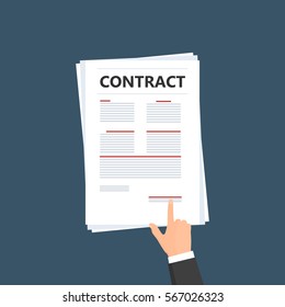 Contract ,Business Cooperation Agreement Flat design Vector illustration