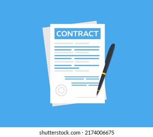 Vertrag, Design des Firmendokuments Deal, Business, finanzielle Anwendungskonzepte Vektordesign und Illustration.