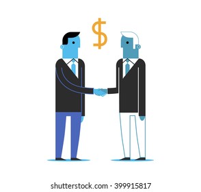 contract businessman hand agreement deal flat start up cartoon illustration character