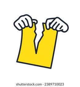 Contract cancellation simple vector icon illustration material