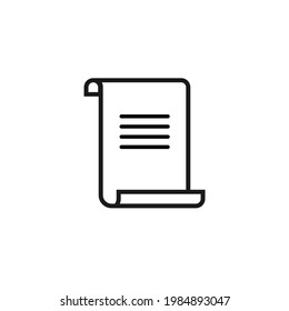 Contract or certificate signing.  Business agreement memorandum with stamp or validation seal.  Legal document. Vector black line icon