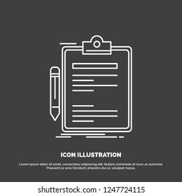 Contract, check, Business, done, clip board Icon. Line vector symbol for UI and UX, website or mobile application