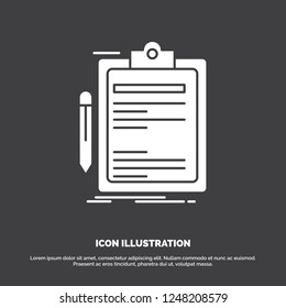 Contract, check, Business, done, clip board Icon. glyph vector symbol for UI and UX, website or mobile application