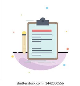 Contract, check, Business, done, clip board Flat Color Icon Vector