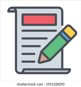 contract color outline icon, business and finance icon.
