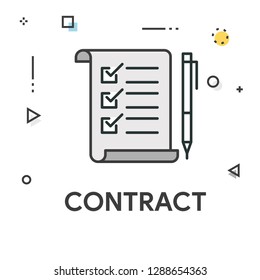 Contract Colored Line Icon