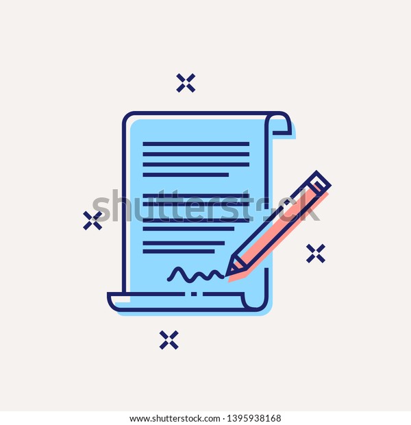 Contract Concept Icon Job Application Concept Stock Vector