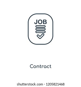 Contract concept line icon. Linear Contract concept outline symbol design. This simple element illustration can be used for web and mobile UI/UX.