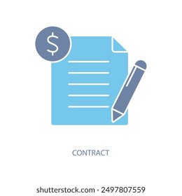contract concept line icon. Simple element illustration. contract concept outline symbol design.