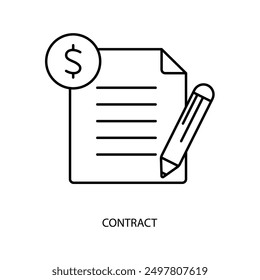 contract concept line icon. Simple element illustration. contract concept outline symbol design.