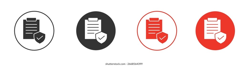 ícone Cobertura do contrato. Ícones de vetor de estilo preto. Símbolo de sinal isolado