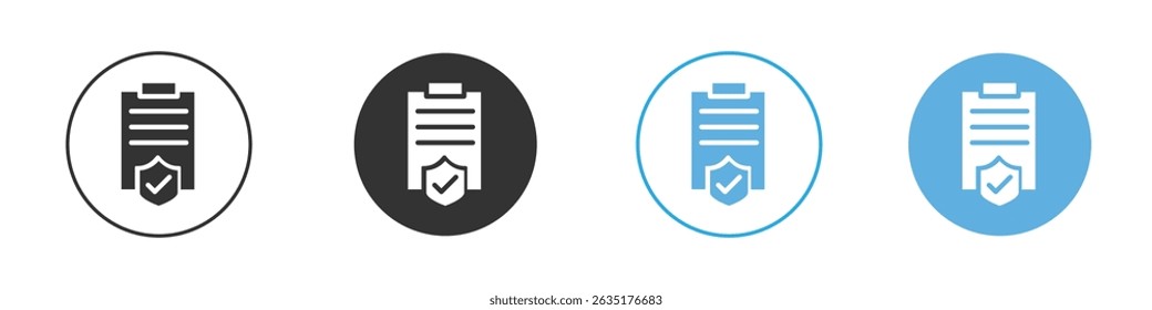 Contract coverage icon Editable flat style, illustration icons