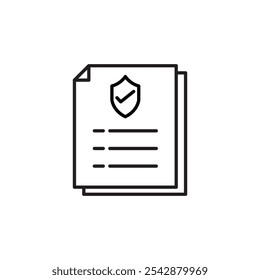 Contract coverage icon. filled and line stroke icons