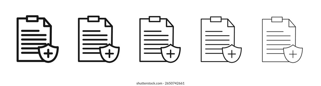 Contract coverage icon flat illustration set logo