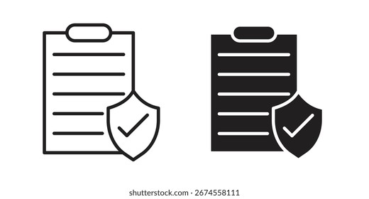 Contract coverage icon in flat and liner trendy style for app ui designs