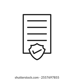 Contract coverage icon Isolated flat vector in outline