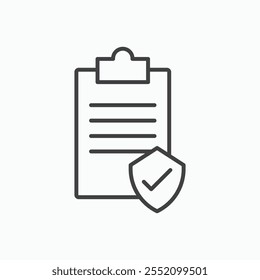 Icono de cobertura de contrato. Icono de Vector de estilo de línea.