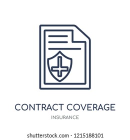 Contract Coverage Icon Contract Coverage Linear Stock Vector (Royalty ...