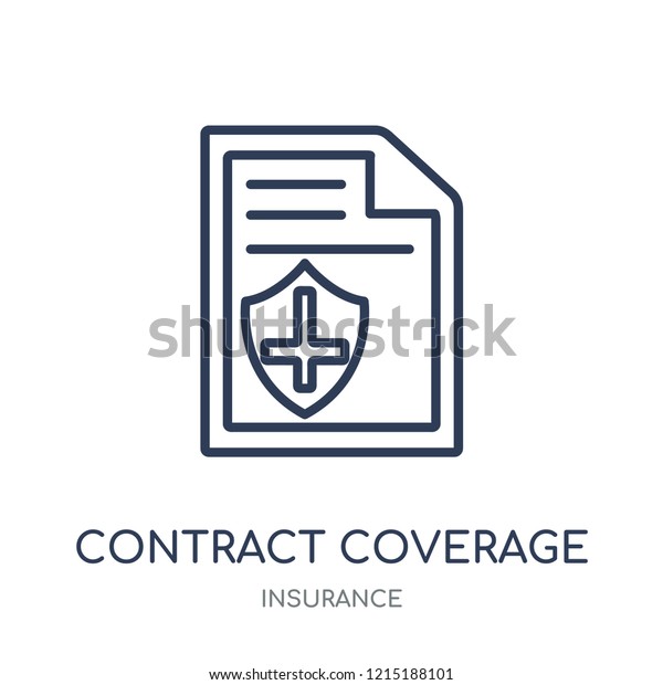 Contract Coverage icon. Contract\
Coverage linear symbol design from Insurance\
collection.