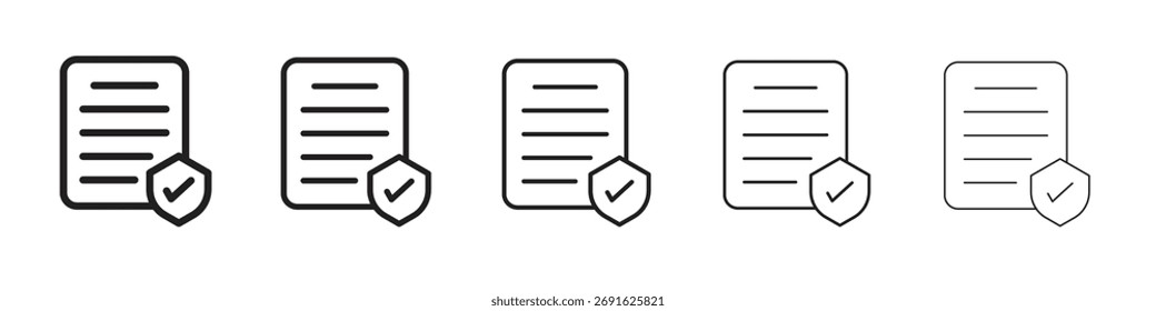 Icono de cobertura de contrato. serie de iconos vectoriales de estilo de contorno moderno