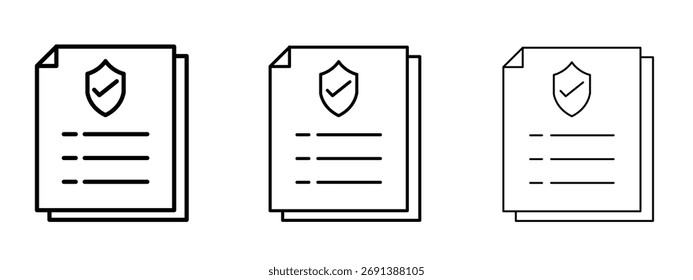 Ícone de cobertura do contrato no símbolo de estilo de traçado de estrutura de tópicos.