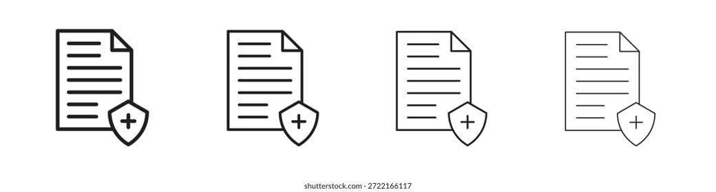 Icono de cobertura de contrato esboza la tendencia de las versiones simples modernas