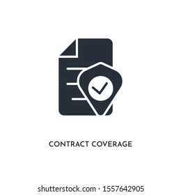 contract coverage icon. simple element illustration. isolated trendy filled contract coverage icon on white background. can be used for web, mobile, ui.