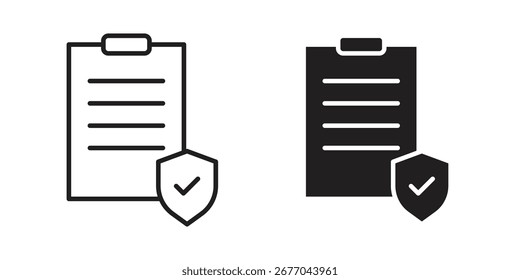 Icono de cobertura de contrato. Pictograma de trazo y glifo. Ilustración vectorial sobre fondo blanco
