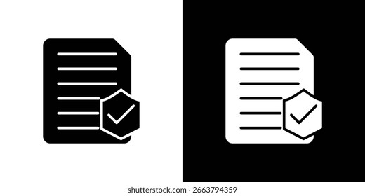 Symbol für Vertragsabdeckung in schwarz-weißer Farbe. Silhouette Styles.
