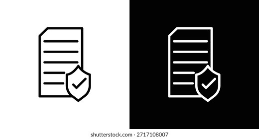 Contract coverage icon symbol outline style. Editable icon in EPS10