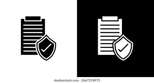 Signo del símbolo del icono de la cobertura del contrato, Vector, eps 10