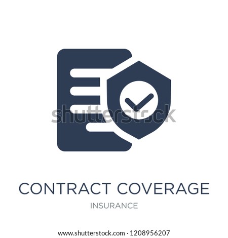 Contract Coverage icon. Trendy flat vector Contract Coverage icon on white background from Insurance collection, vector illustration can be use for web and mobile, eps10