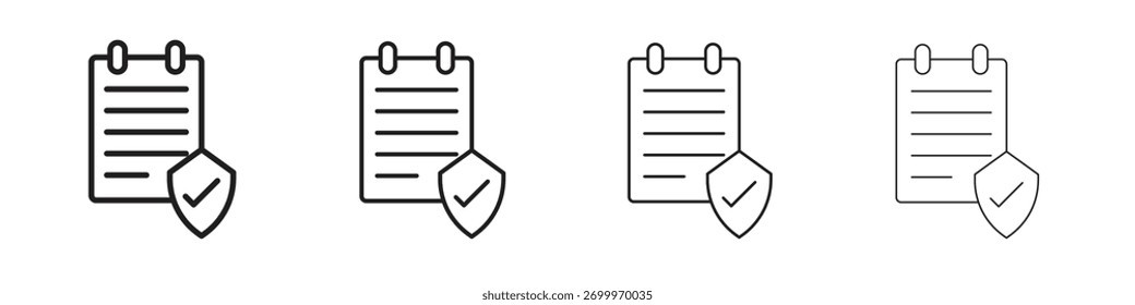 Ícones de cobertura do contrato. coleção editável de ícones de traçado.
